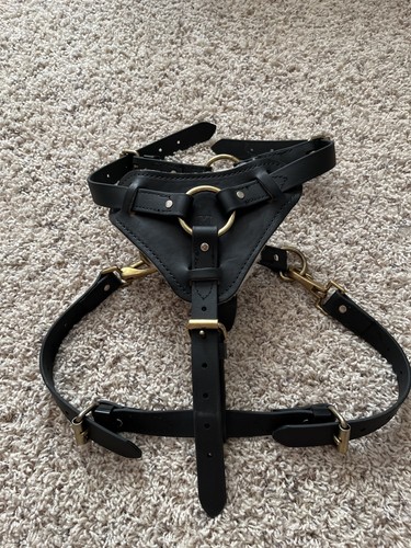 Leather harness dog size - leather,